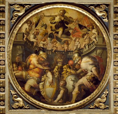 Allegorie van de districten Santa Croce en Santo Spirito van het plafond van de Salone dei Cinquecento, 1565 door Giorgio Vasari